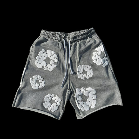 Grey denim tears shorts