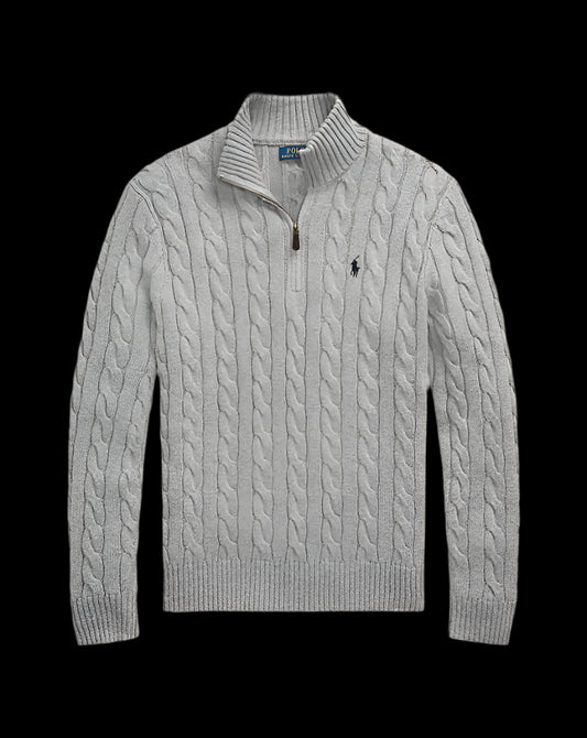 ralph lauren cable knit quarter zip